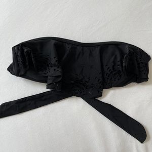 Black Strapless Bikini Top w Cutouts